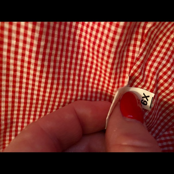 Mary James Corduroy MiniRedGinghamLined Top&Bottom - Picture 5 of 6